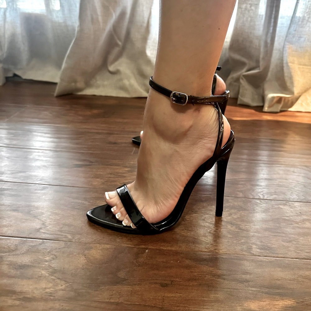 Barely there black heels